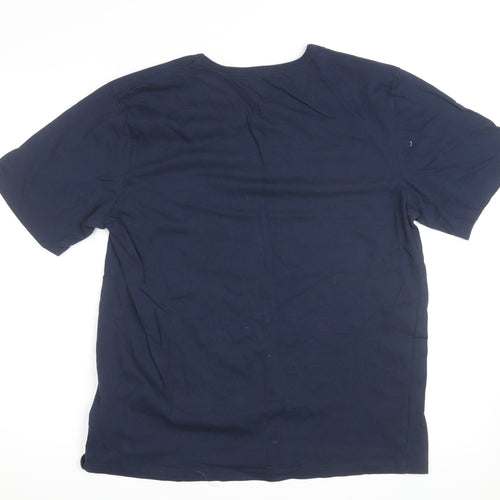 Hugo Boss Men's Blue XL Crew Neck Cotton T-Shirt