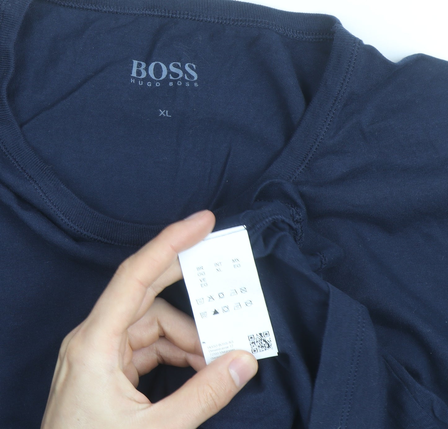 Hugo Boss Men's Blue XL Crew Neck Cotton T-Shirt