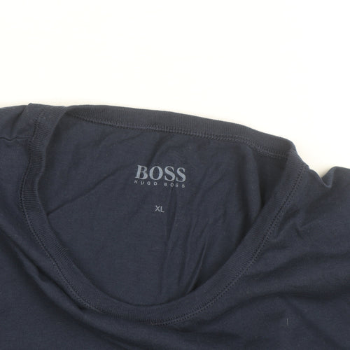 Hugo Boss Men's Blue XL Crew Neck Cotton T-Shirt