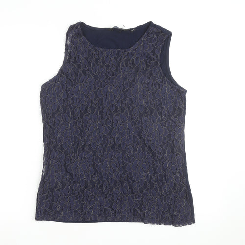 Dorothy Perkins Women's Blue Lace Sleeveless Blouse UK 16