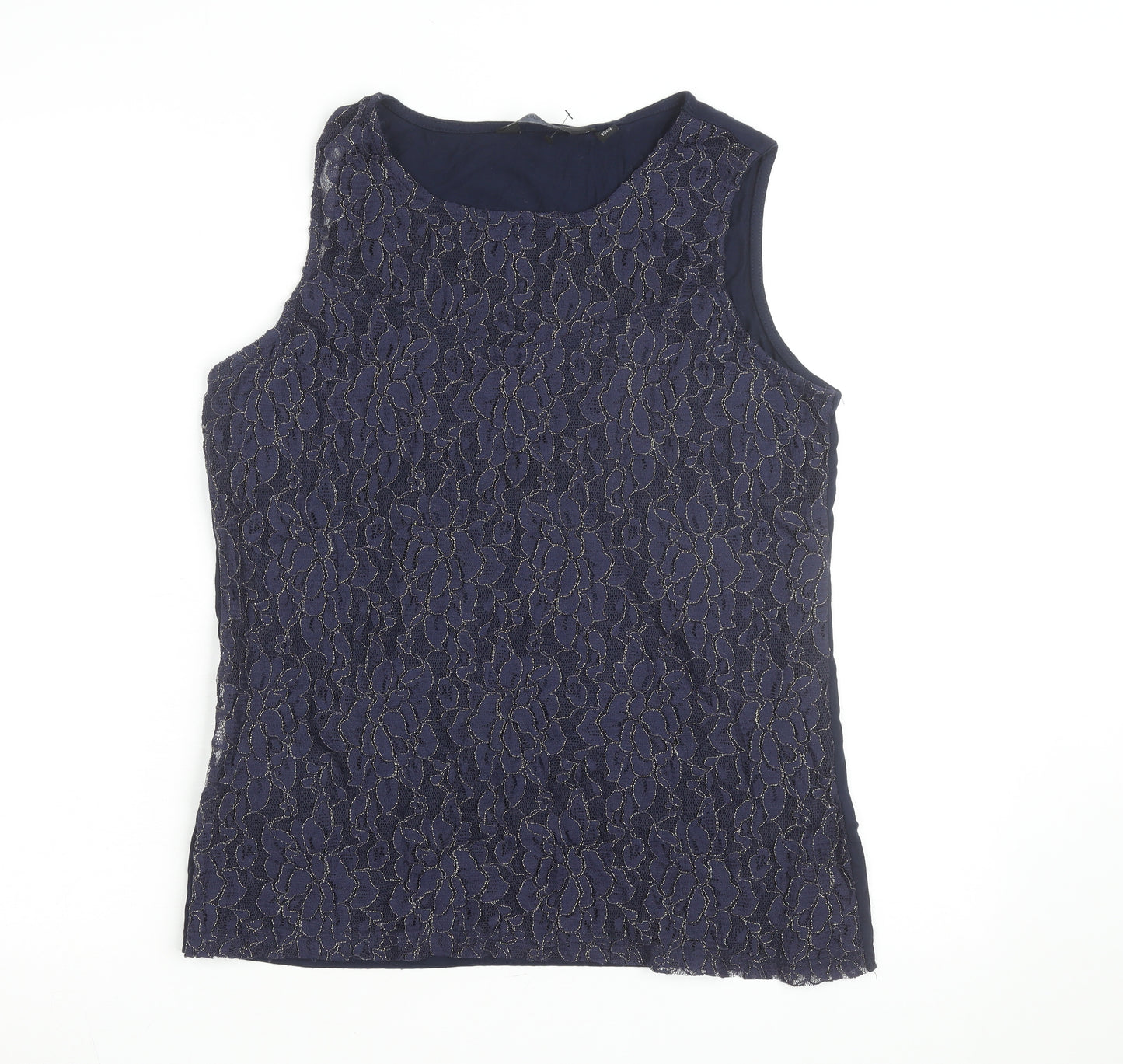 Dorothy Perkins Women's Blue Lace Sleeveless Blouse UK 16