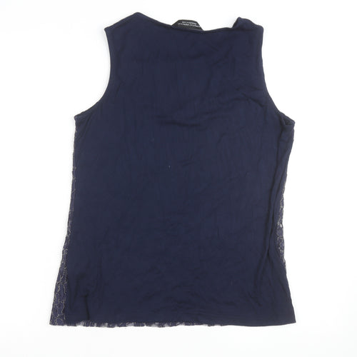 Dorothy Perkins Women's Blue Lace Sleeveless Blouse UK 16