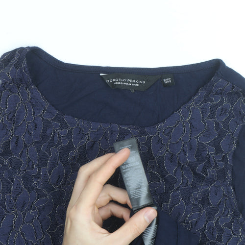 Dorothy Perkins Women's Blue Lace Sleeveless Blouse UK 16