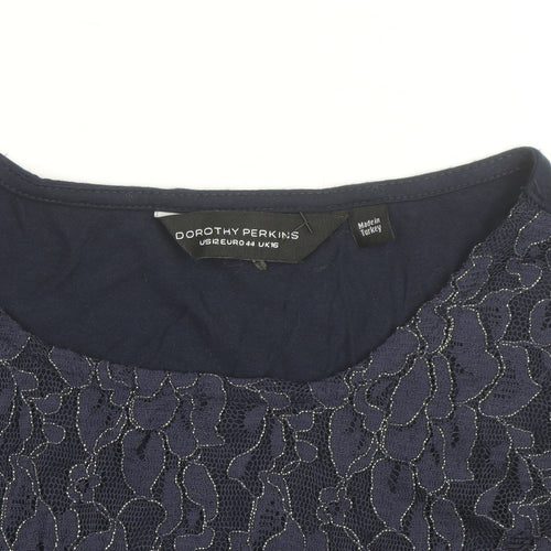 Dorothy Perkins Women's Blue Lace Sleeveless Blouse UK 16