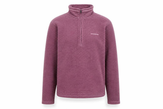Front view of Craghoppers women’s purple fleece pullover sweatshirt uk 12
