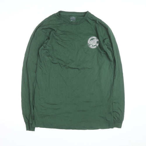 Santa Cruz Men's Green Long Sleeve Graphic Cotton Top L