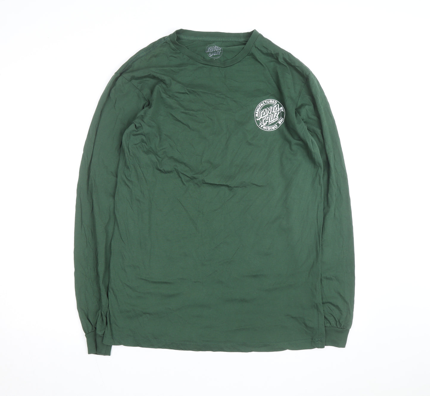 Santa Cruz Men's Green Long Sleeve Graphic Cotton Top L
