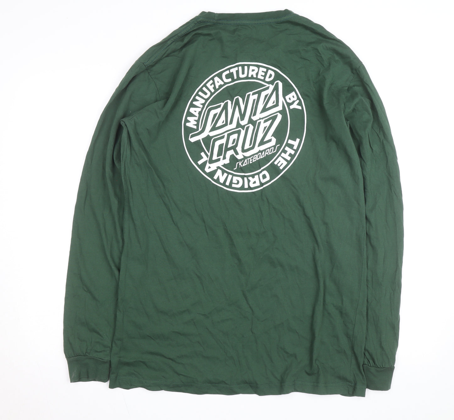 Santa Cruz Men's Green Long Sleeve Graphic Cotton Top L