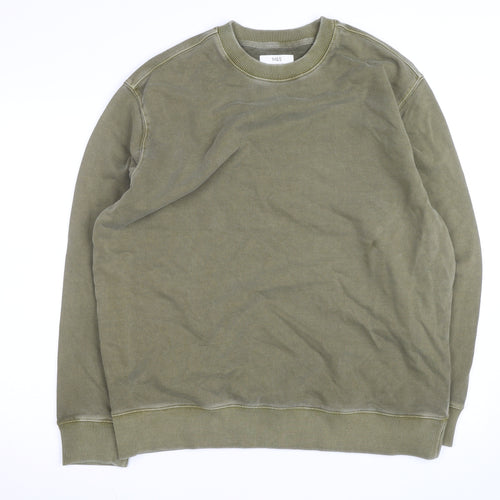 Marks and Spencer Men's Green XL Relaxed Fit Crew Neck Sweatshirt
