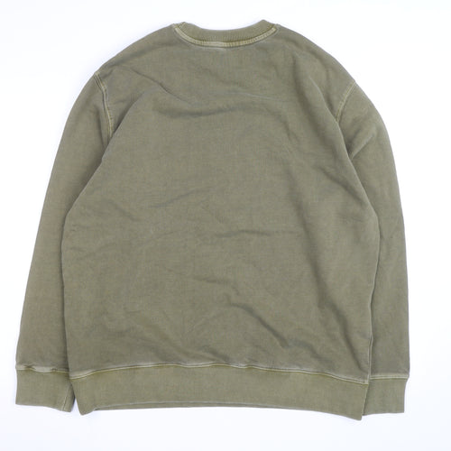 Marks and Spencer Men's Green XL Relaxed Fit Crew Neck Sweatshirt