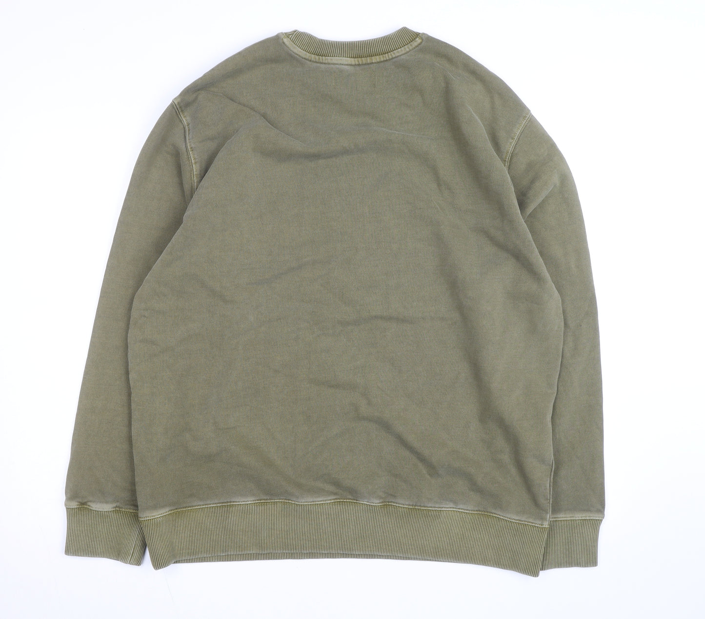 Marks and Spencer Men's Green XL Relaxed Fit Crew Neck Sweatshirt
