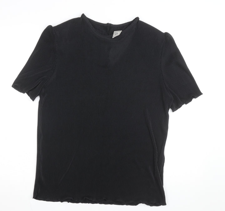 C&A Women’s Black Pleated Short Sleeve Blouse UK 20