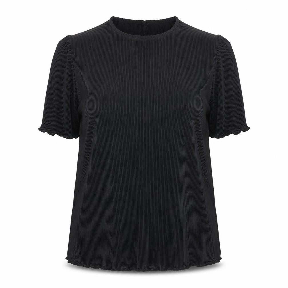 C&A Women’s Black Pleated Short Sleeve Blouse UK 20