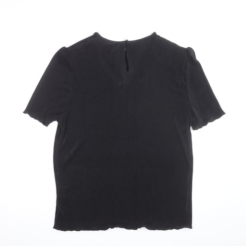 C&A Women’s Black Pleated Short Sleeve Blouse UK 20