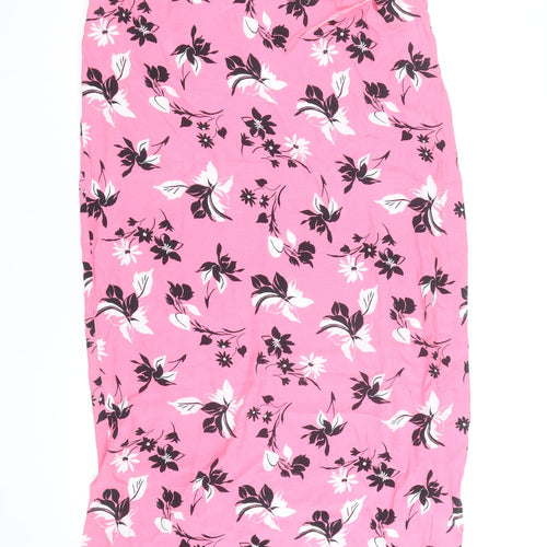 Marks and Spencer Women’s Pink Floral V-Neck Slip Dress Size 12