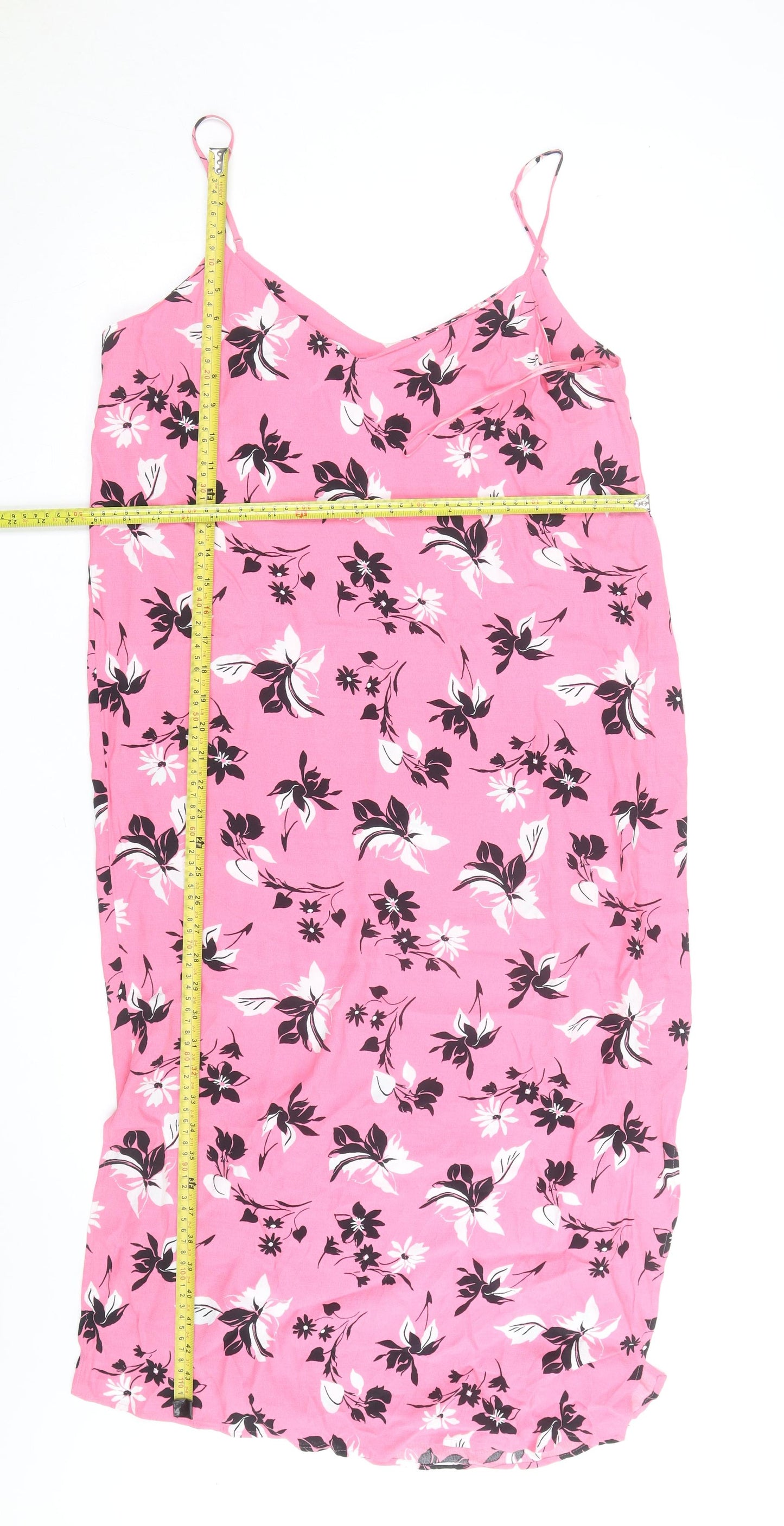 Marks and Spencer Women’s Pink Floral V-Neck Slip Dress Size 12