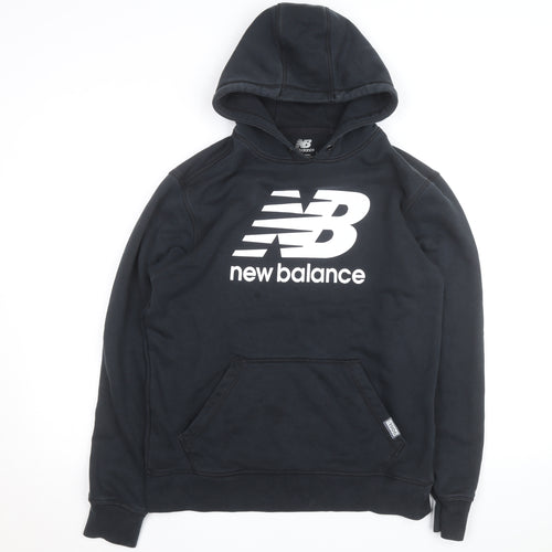New Balance Men's Black Pullover Hoodie L Fleece Logo Sportswear