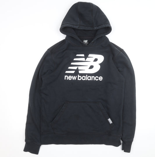 New Balance Men's Black Pullover Hoodie L Fleece Logo Sportswear