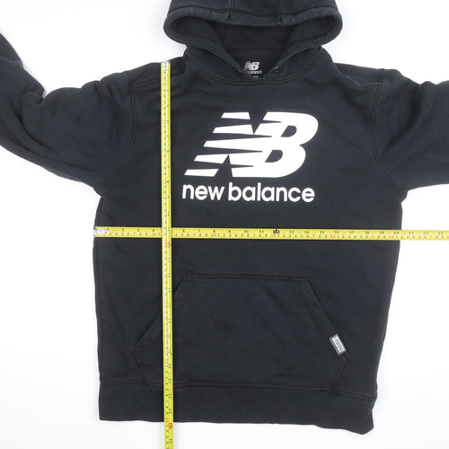 New Balance Men's Black Pullover Hoodie L Fleece Logo Sportswear