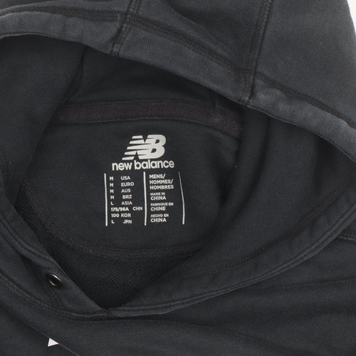 New Balance Men's Black Pullover Hoodie L Fleece Logo Sportswear