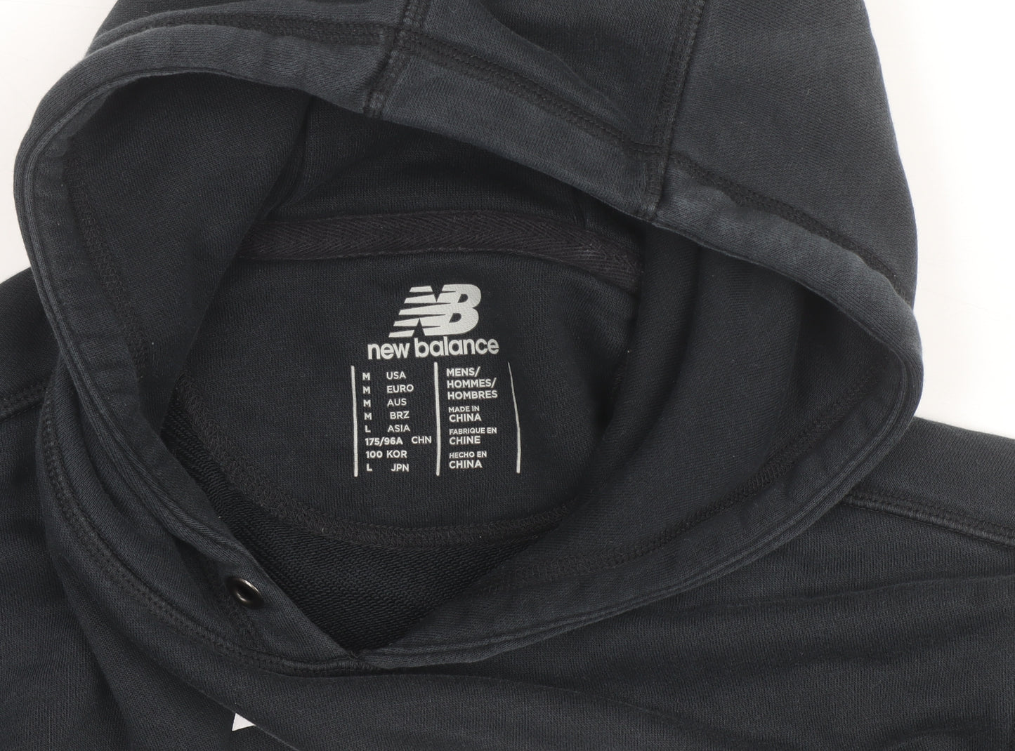 New Balance Men's Black Pullover Hoodie L Fleece Logo Sportswear