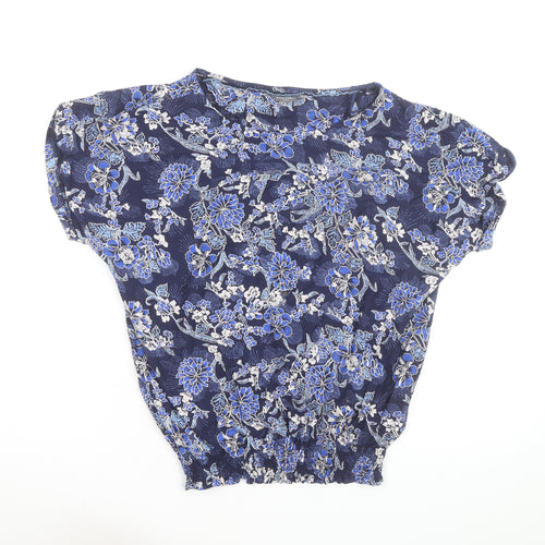Principles Womens Blue Floral Tunic Blouse Size 10