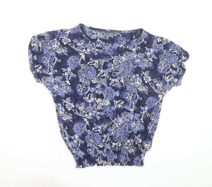 Principles Womens Blue Floral Tunic Blouse Size 10