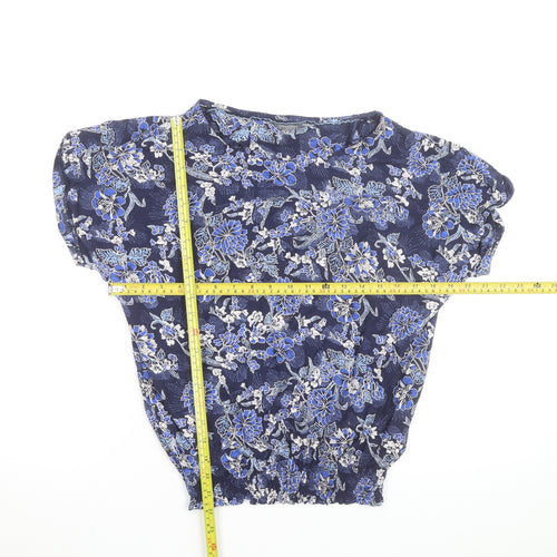 Principles Womens Blue Floral Tunic Blouse Size 10