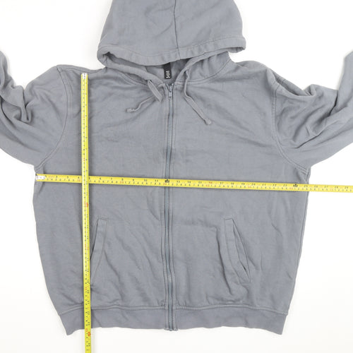 H&M Men's Grey Full Zip Relaxed Fit Hoodie XL