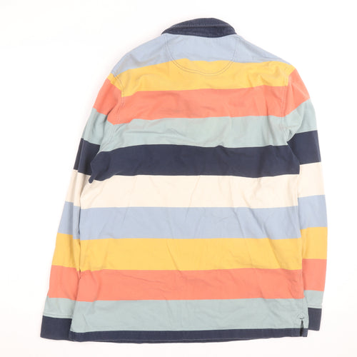 Marks and Spencer Men's Multicoloured Striped Cotton Rugby Shirt L