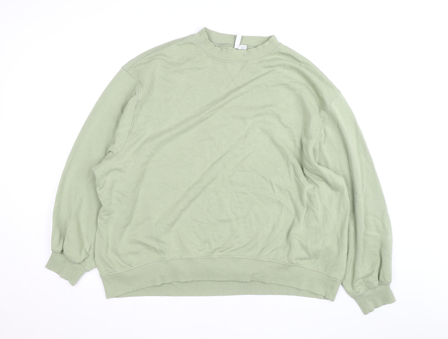 H&M Divided Men's Green XL Pullover Crew Neck Sweatshirt