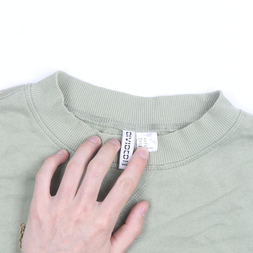 H&M Divided Men's Green XL Pullover Crew Neck Sweatshirt