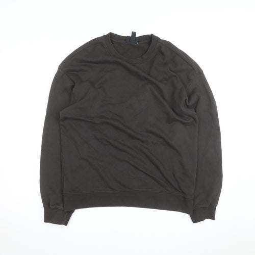 H&M Men's Brown Loose Fit Crew Neck Sweatshirt Size S