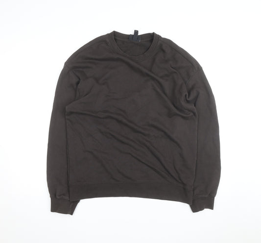 H&M Men's Brown Loose Fit Crew Neck Sweatshirt Size S