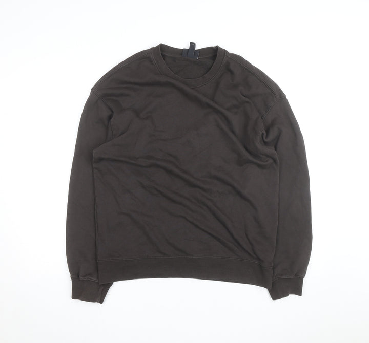 H&M Men's Brown Loose Fit Crew Neck Sweatshirt Size S