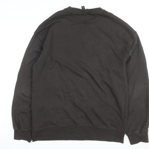 H&M Men's Brown Loose Fit Crew Neck Sweatshirt Size S