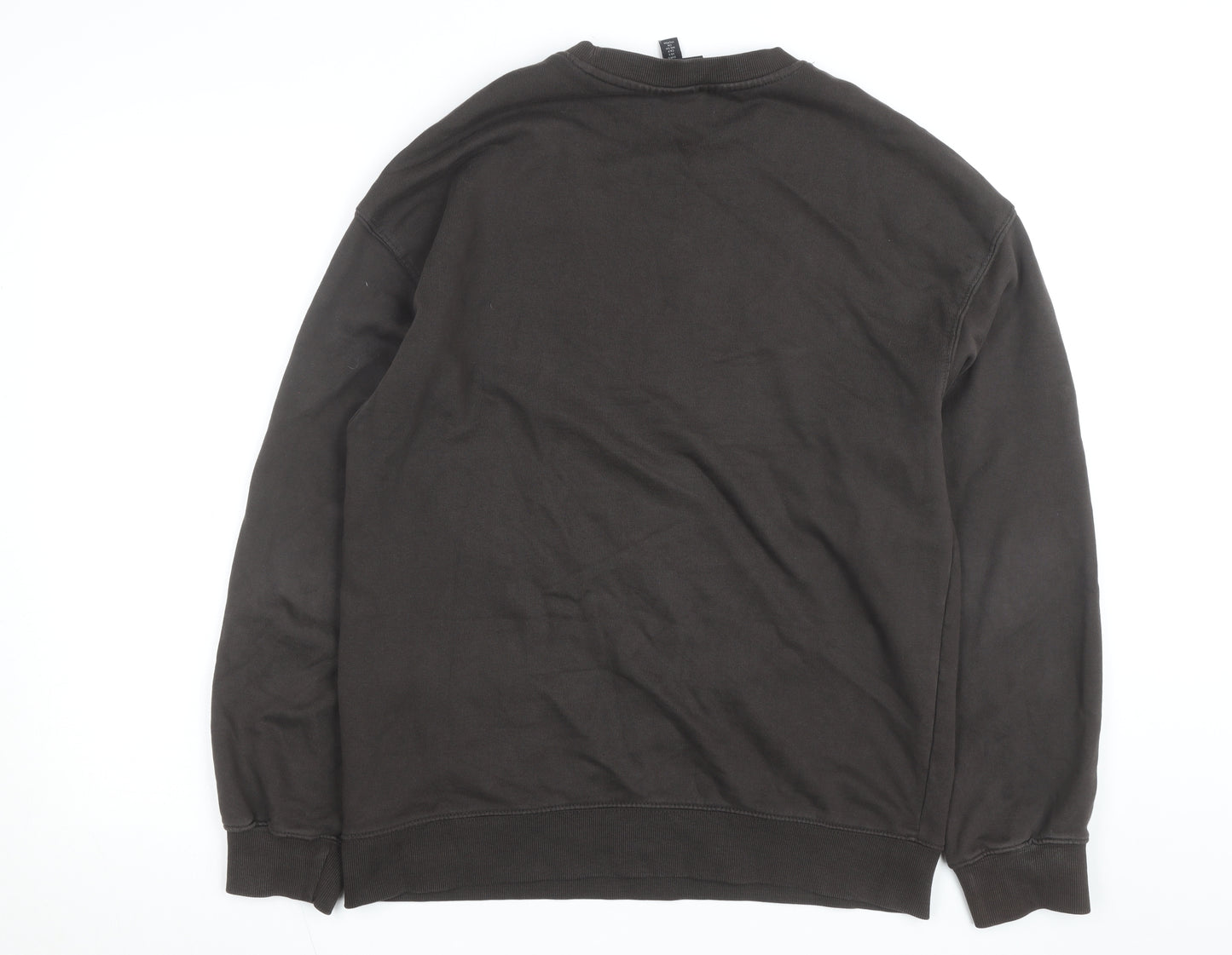 H&M Men's Brown Loose Fit Crew Neck Sweatshirt Size S