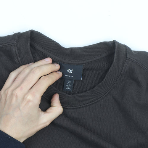 H&M Men's Brown Loose Fit Crew Neck Sweatshirt Size S