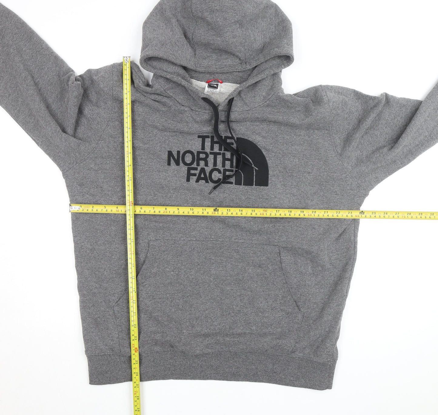 The North Face Mens Grey Pullover Hoodie XL Logo Outdoor Sweatshirt