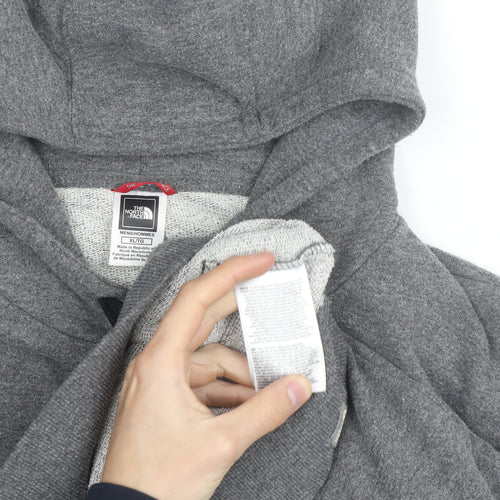 The North Face Mens Grey Pullover Hoodie XL Logo Outdoor Sweatshirt