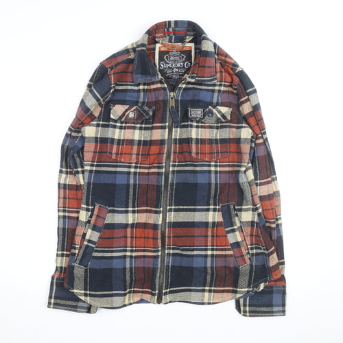 Superdry Men's Multicoloured Flannel Check Jacket L Zip Casual