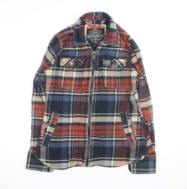 Superdry Men's Multicoloured Flannel Check Jacket L Zip Casual
