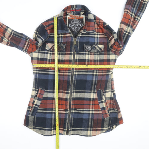 Superdry Men's Multicoloured Flannel Check Jacket L Zip Casual