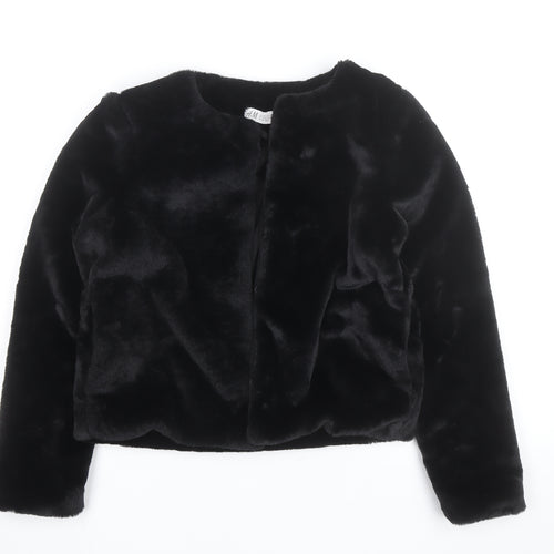 H&M Girls Black Faux Fur Lined Short Party Jacket 13-14 Years