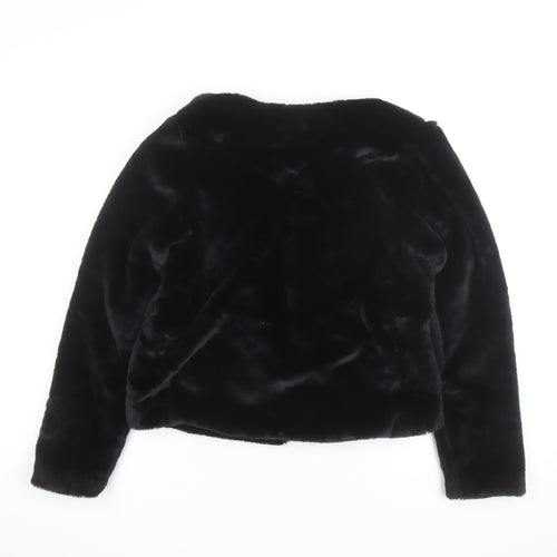 H&M Girls Black Faux Fur Lined Short Party Jacket 13-14 Years