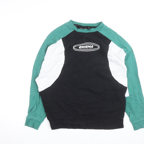 ASOS DESIGN Men's Black XS Raglan Graphic Pullover Sweatshirt