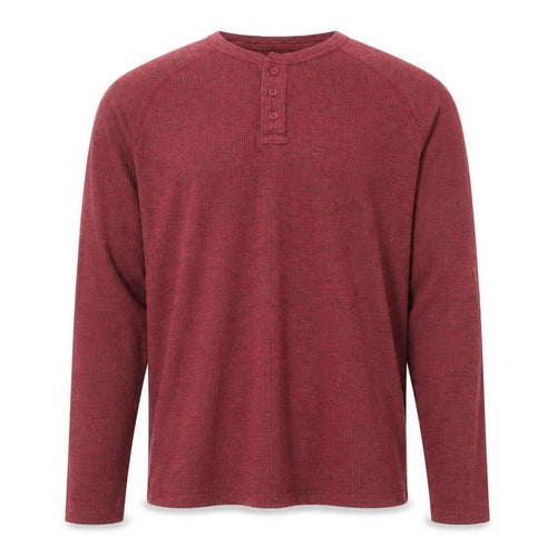 Aeropostale Men's Red Henley Long Sleeve Knit Top Size L