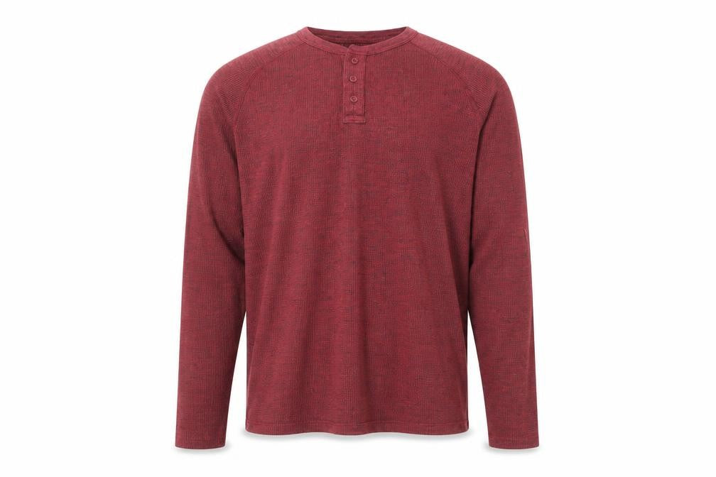 Aeropostale Men's Red Henley Long Sleeve Knit Top Size L