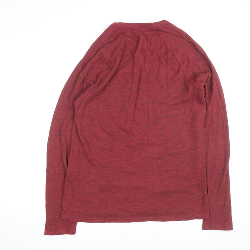 Aeropostale Men's Red Henley Long Sleeve Knit Top Size L