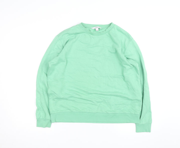Marks and Spencer Men's Green Crew Neck Pullover Sweatshirt Size M